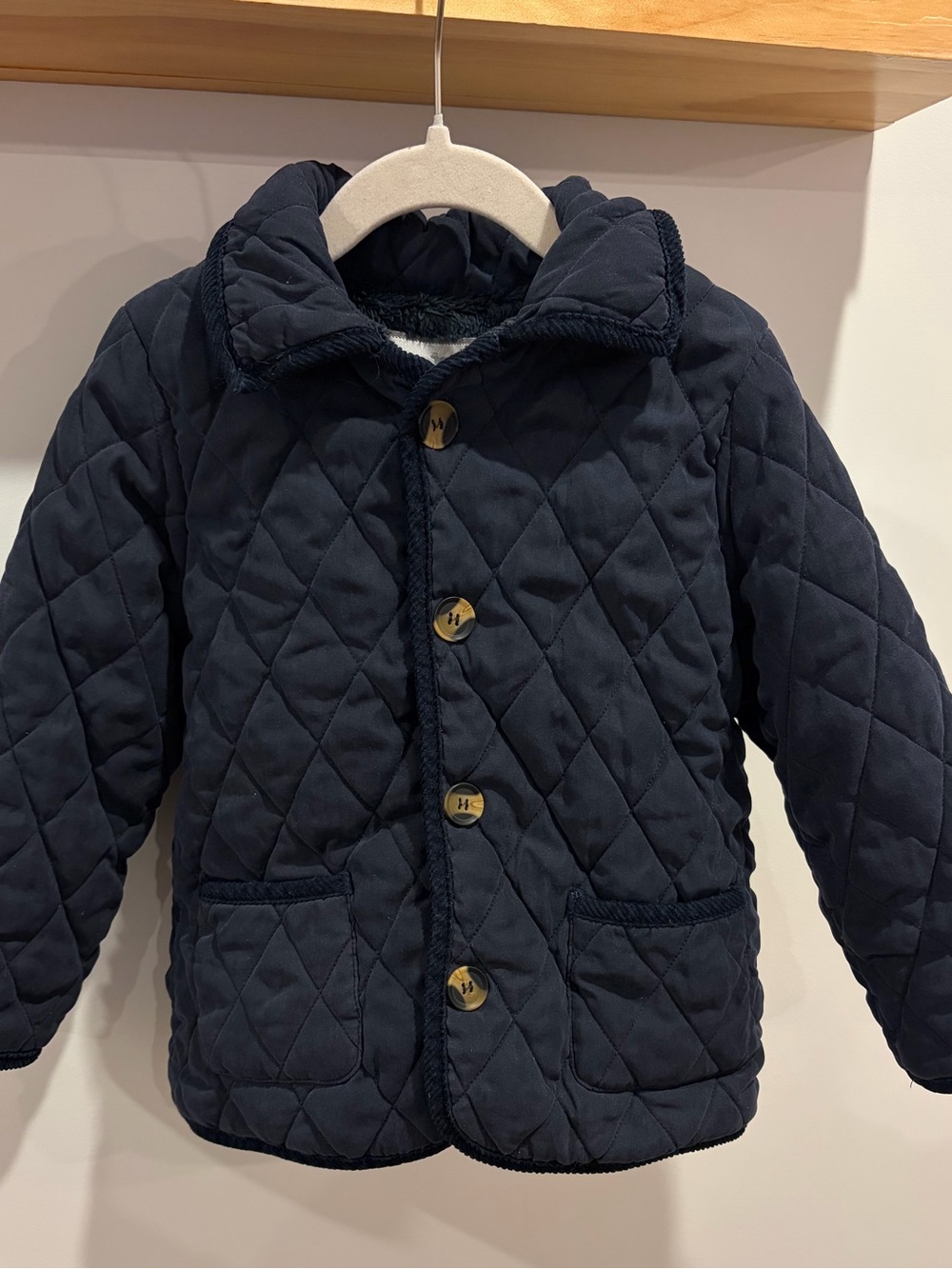 American Widgeon Quilted Navy Puffer Jacket with Button Front — 5